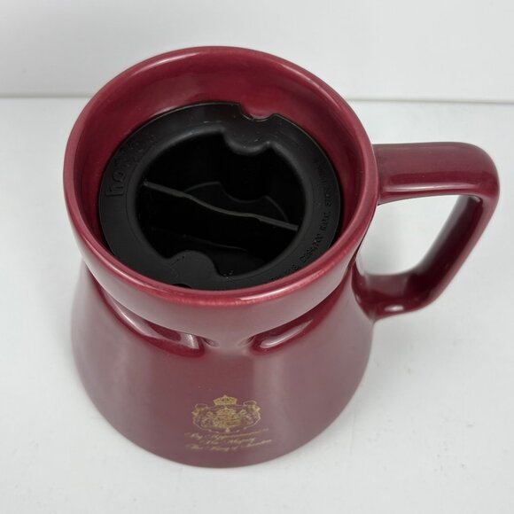 VTG HotJo Burgundy Ceramic Mug Lid By Appointment To The King Of Sweden 12 Oz - Picture 4 of 7